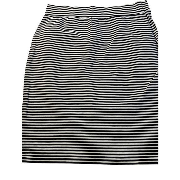 Toad & Co Paseo Ponte Knit Skirt Size S Striped Pull On Tencel Blend zip pocket - Picture 3 of 8